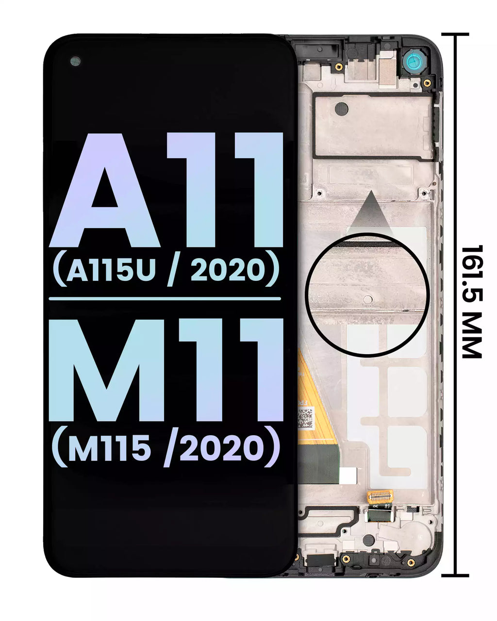LCD Display with Frame for Samsung Galaxy A11 (A115U/2020) and M11 (M115/2020) (US Version) (Service Pack) (All Colors)