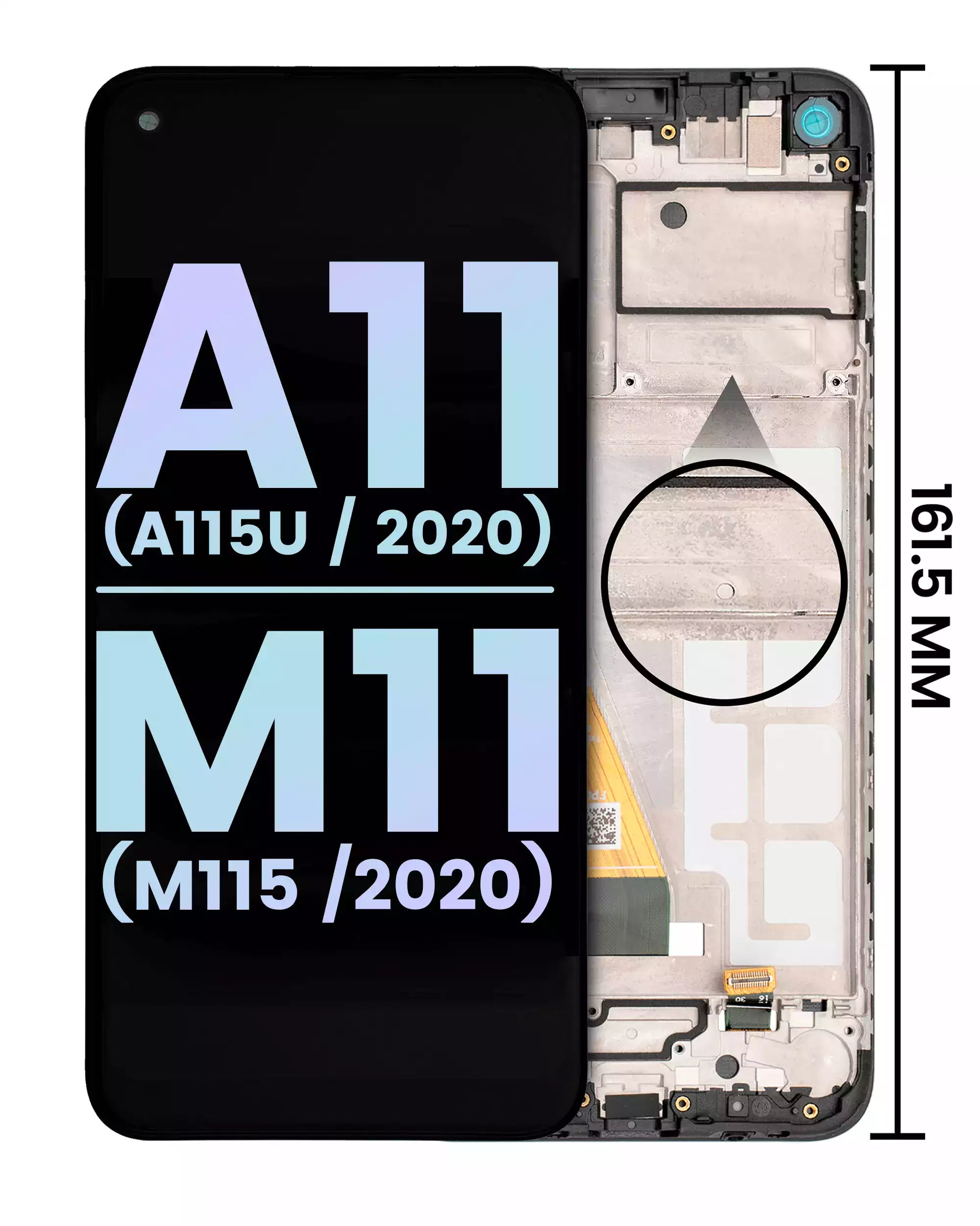LCD Display with Frame for Samsung Galaxy A11 (A115U/2020) and M11 (M115/2020) (US Version) (Service Pack) (All Colors)