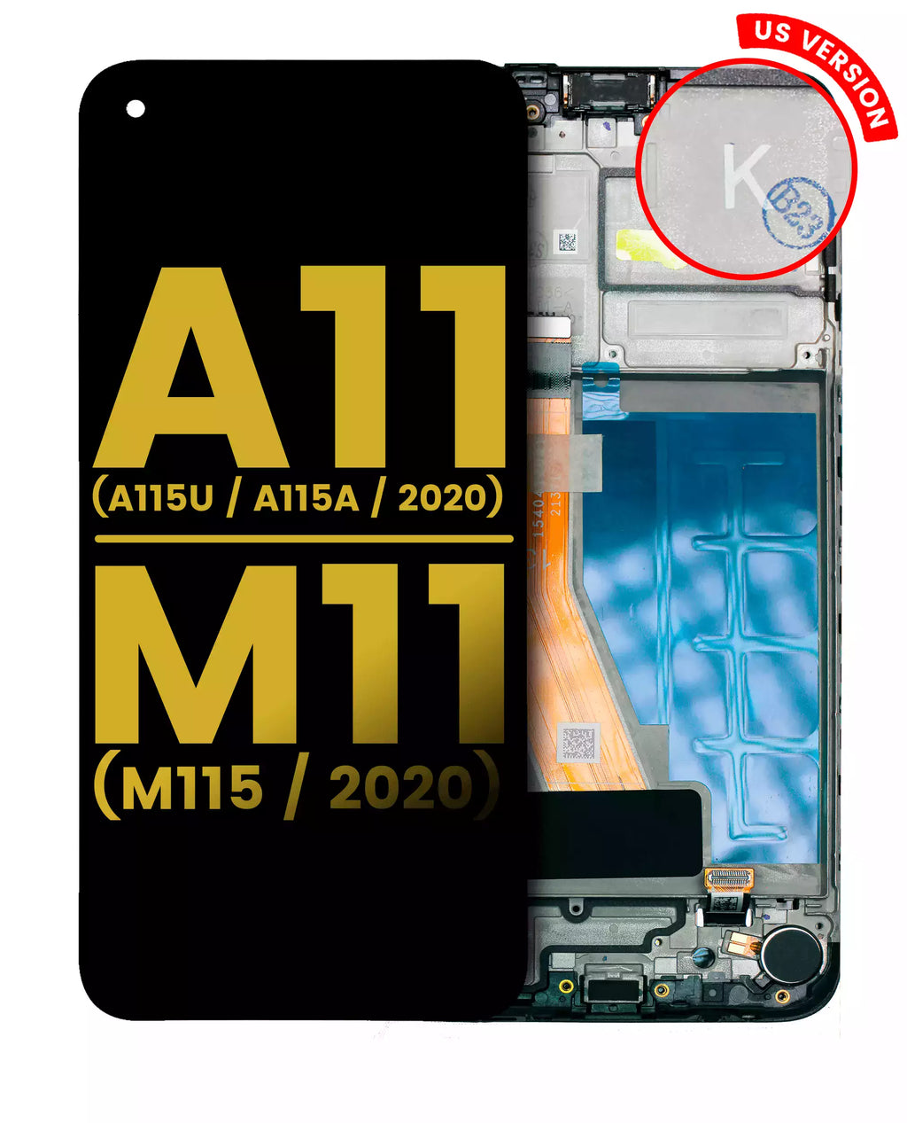 LCD Montage mit Rahmen Samsung Galaxy A11/M11 Generalüberholt