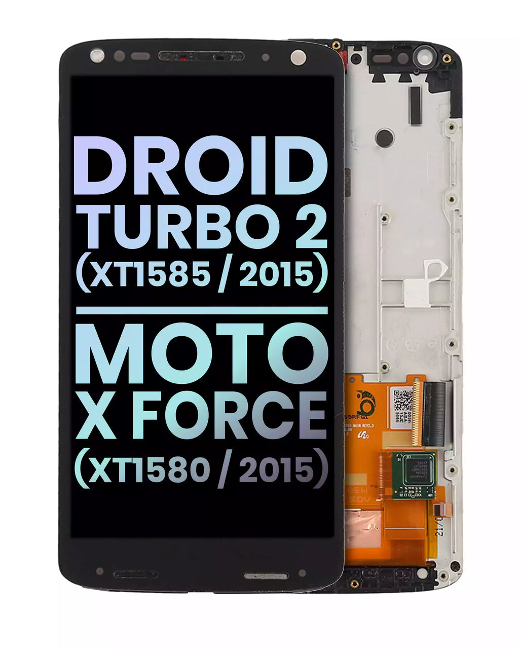 LCD Display with Frame for Droid Turbo 2 (XT1585 / 2015) / Moto X Force (XT1580 / 2015) (Original OEM) (Black)