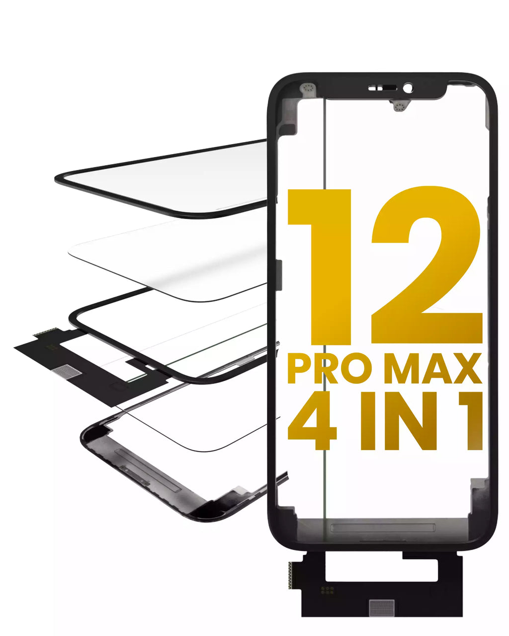 4-in-1 Short Flex iPhone 12 Pro Max OCA Master vorinstalliert