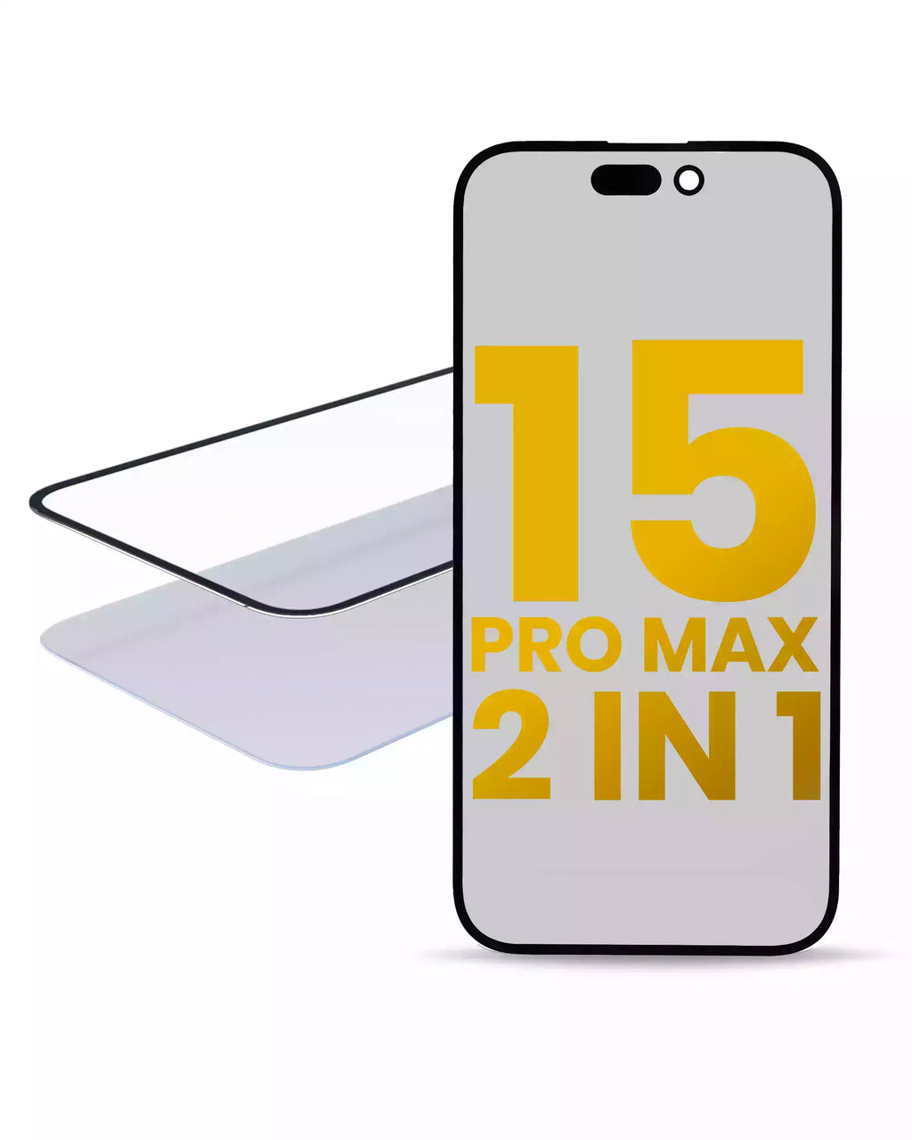 2-in-1 Glas + OCA vorinstalliert für iPhone 15 Pro Max (OCA Master) (2er-Pack)