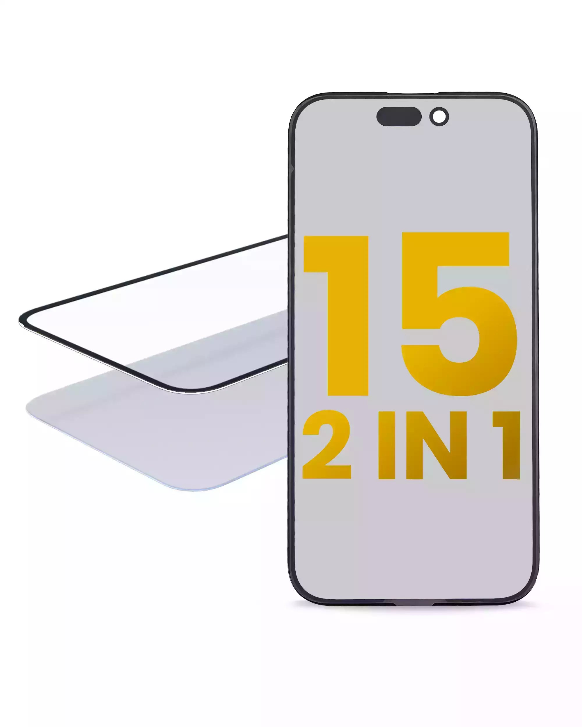 2-in-1 (Glass + OCA Pre-Installed) for iPhone 15 (OCA Master) (2-Pack)