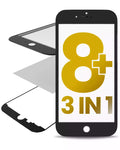 2er-Pack OCA Master Glas + Rahmen für iPhone 8 Plus Schwarz