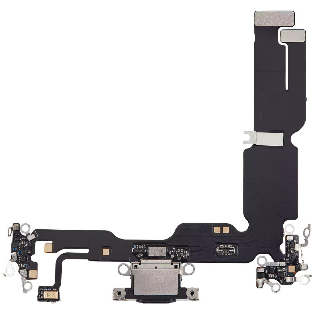 Flexibles Ladeanschlusskabel für iPhone 15 Plus (Aftermarket Plus, Schwarz)
