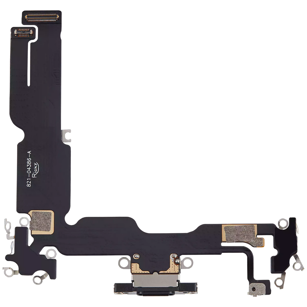 Flexibles Ladeanschlusskabel für iPhone 15 Plus (Aftermarket Plus, Schwarz)