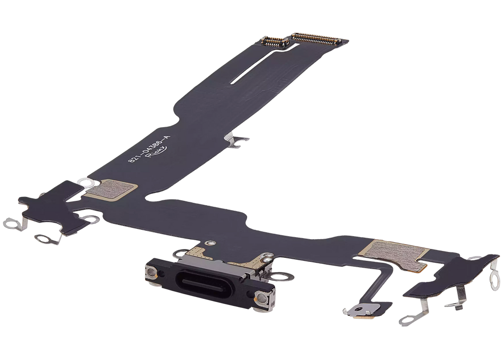 Flexibles Ladeanschlusskabel für iPhone 15 Plus (Aftermarket Plus, Schwarz)