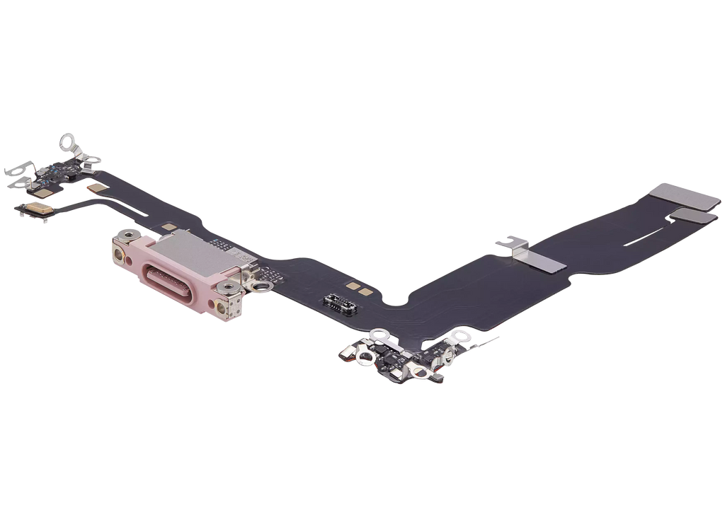 Ladebuchse-Flexkabel für iPhone 15 Plus (Aftermarket Plus) (Pink)