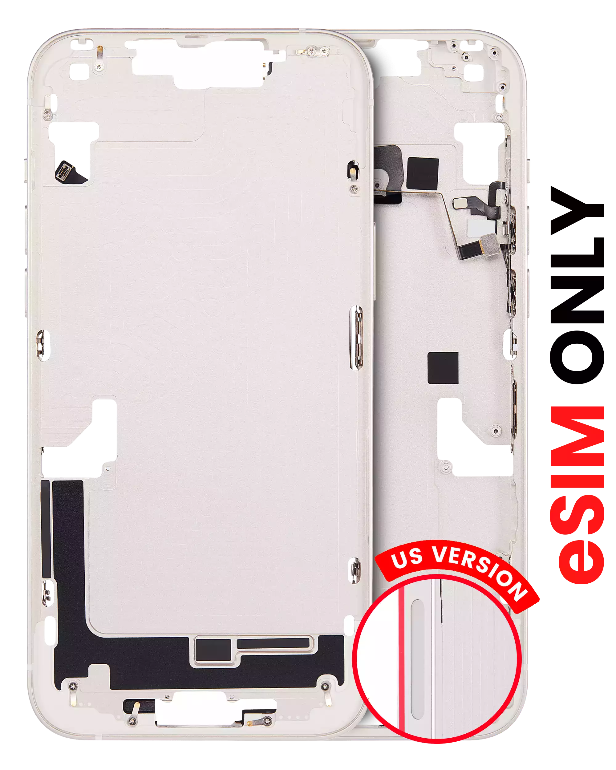 Midframe/Rahmen mit Kleinteilen für iPhone 14 Plus, Starlight (Aftermarket Plus)