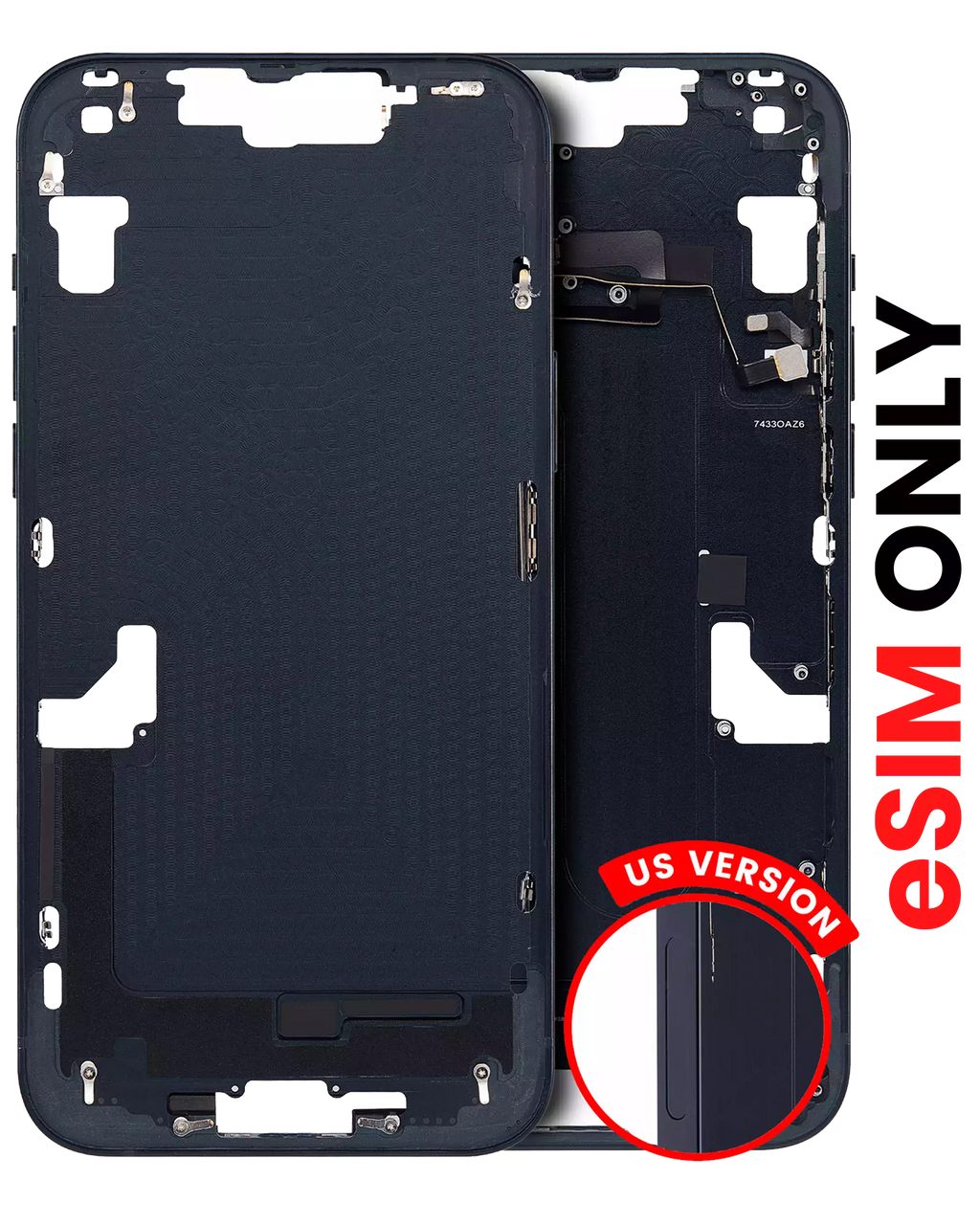 Midframe/Frame with Small Parts for iPhone 14 Plus (US Version) (Aftermarket Plus) (Midnight)