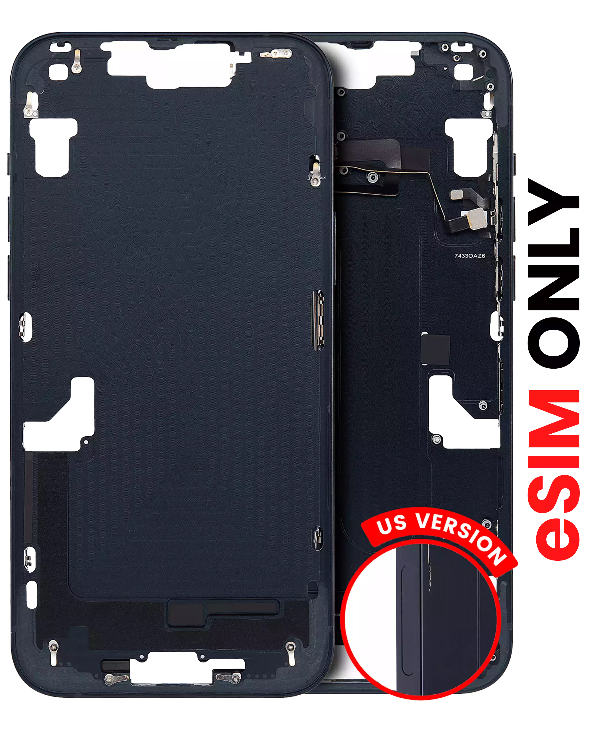 Midframe/Frame with Small Parts for iPhone 14 Plus (US Version) (Aftermarket Plus) (Midnight)