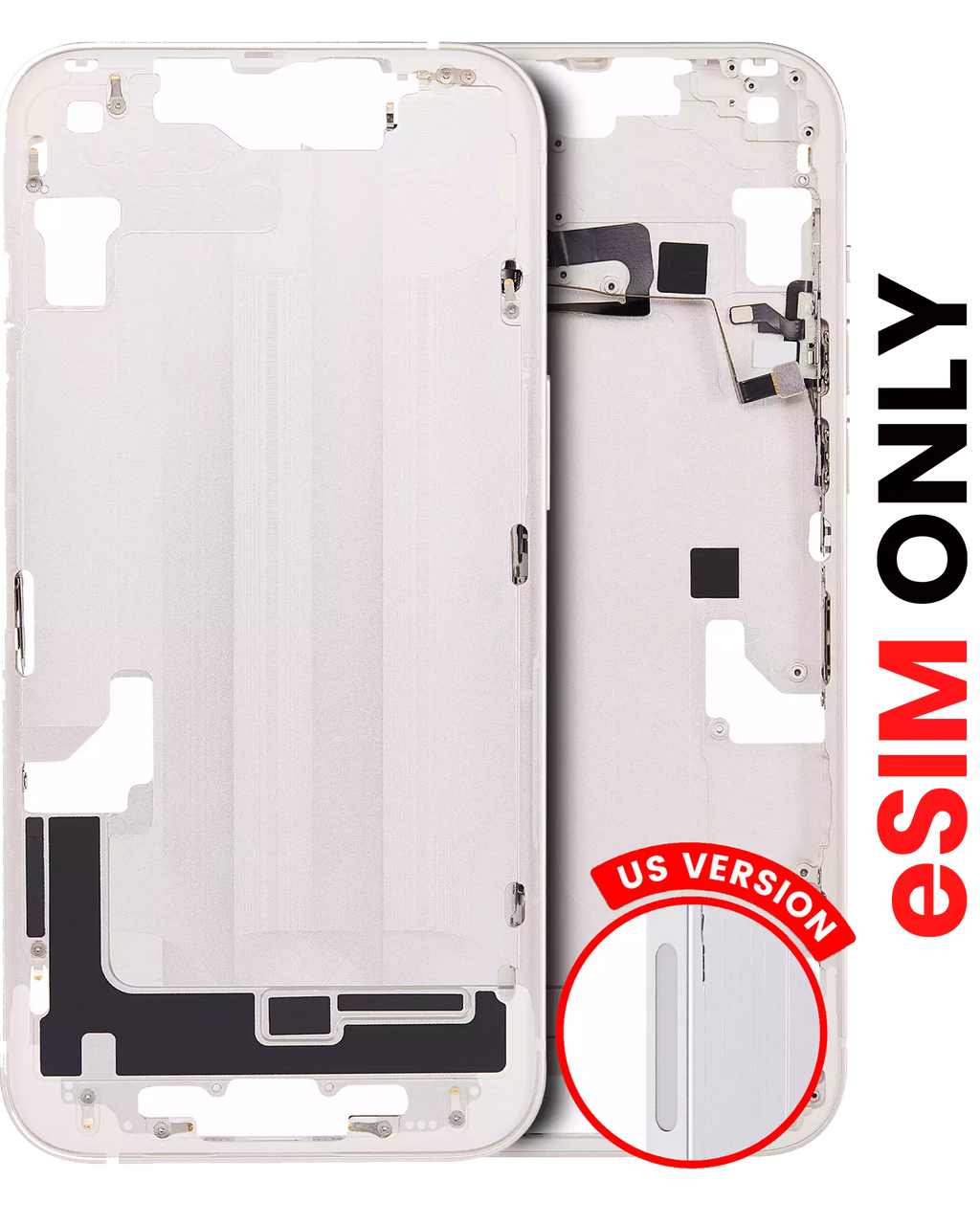 Midframe/Frame with Small Parts for iPhone 14 (US Version) (Aftermarket Plus) (Starlight)