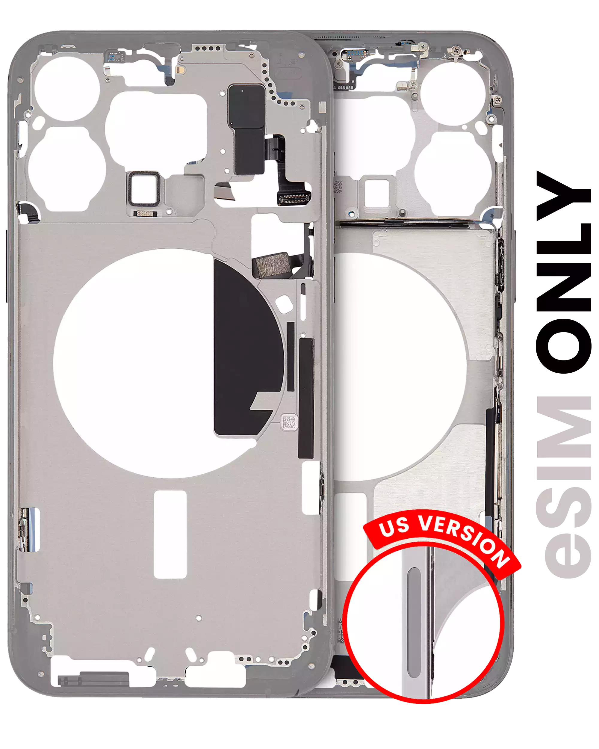 Original Apple-Ausbau C gebraucht – iPhone 15 Pro Max US Version Rahmen Weiß