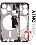 Midframe/Rahmen mit Kleinteilen für iPhone 15 Pro Schwarz Titan OEM Pull C
