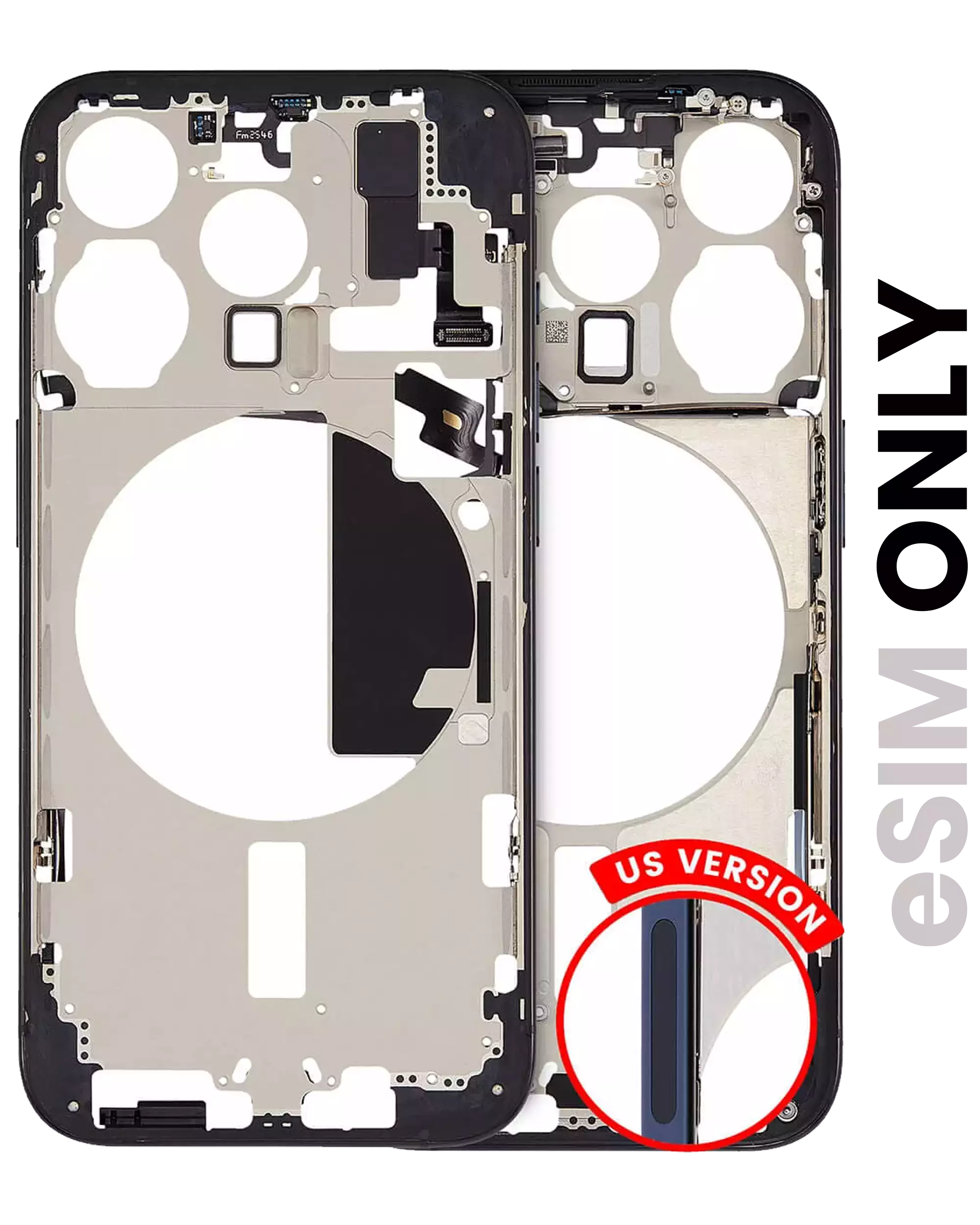 Midframe/Rahmen iPhone 15 Pro Blau Titanium gebrauchter OEM-Ausbau B