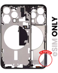 Midframe/Frame with Small Parts for iPhone 15 Pro (US Version) (Used OEM Pull, Quality B) (Black Titanium)