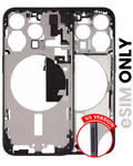 Midframe/Frame with Small Parts for iPhone 15 Pro (US Version) (Quality A) (Black Titanium)