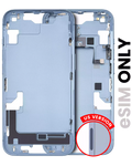 Midframe/Rahmen mit Kleinteilen iPhone 14 US OEM Ausbau B Blau