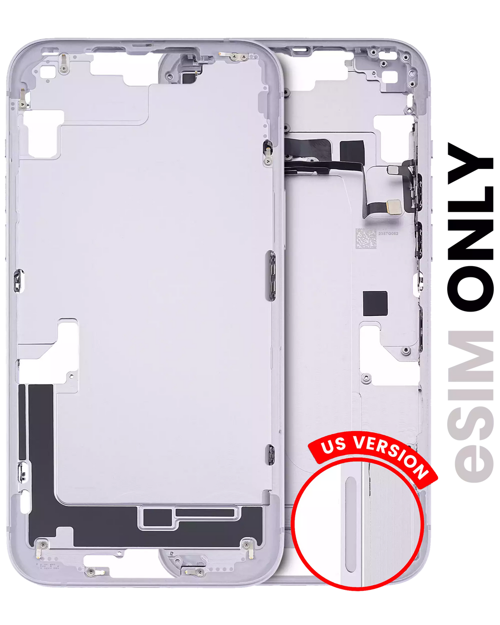Back Cover/Frame with Small Parts for iPhone 14 Plus (US Version) (Used OEM Pull, Quality B) (Purple)