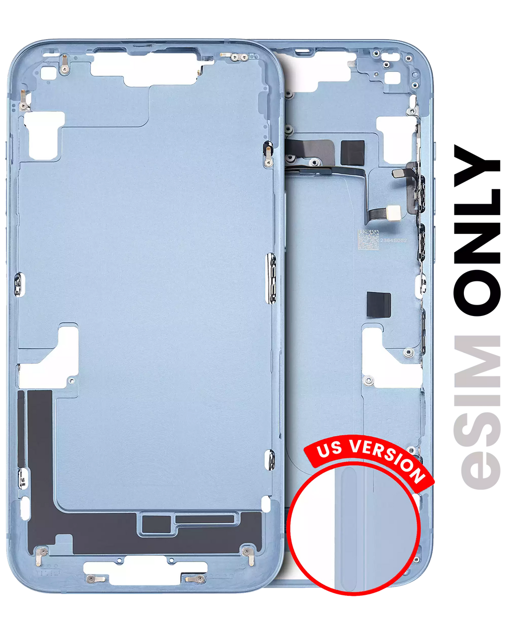 Midframe/Frame with Small Parts for iPhone 14 Plus (US Version) (Used OEM Pull, C-Grade) (Blue)