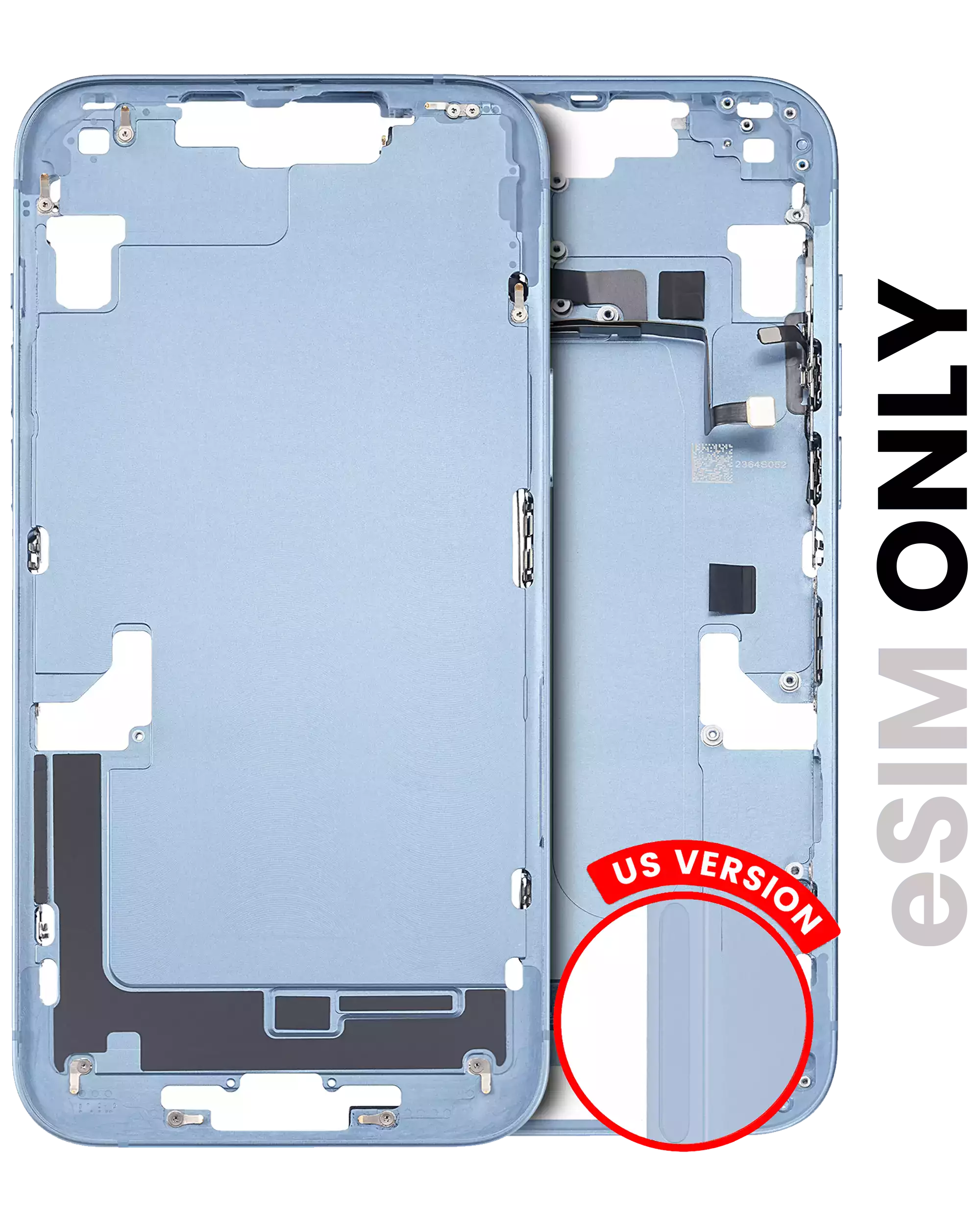 Midframe/Frame with Small Parts for iPhone 14 Plus (US Version) (Used OEM Pull, C-Grade) (Blue)