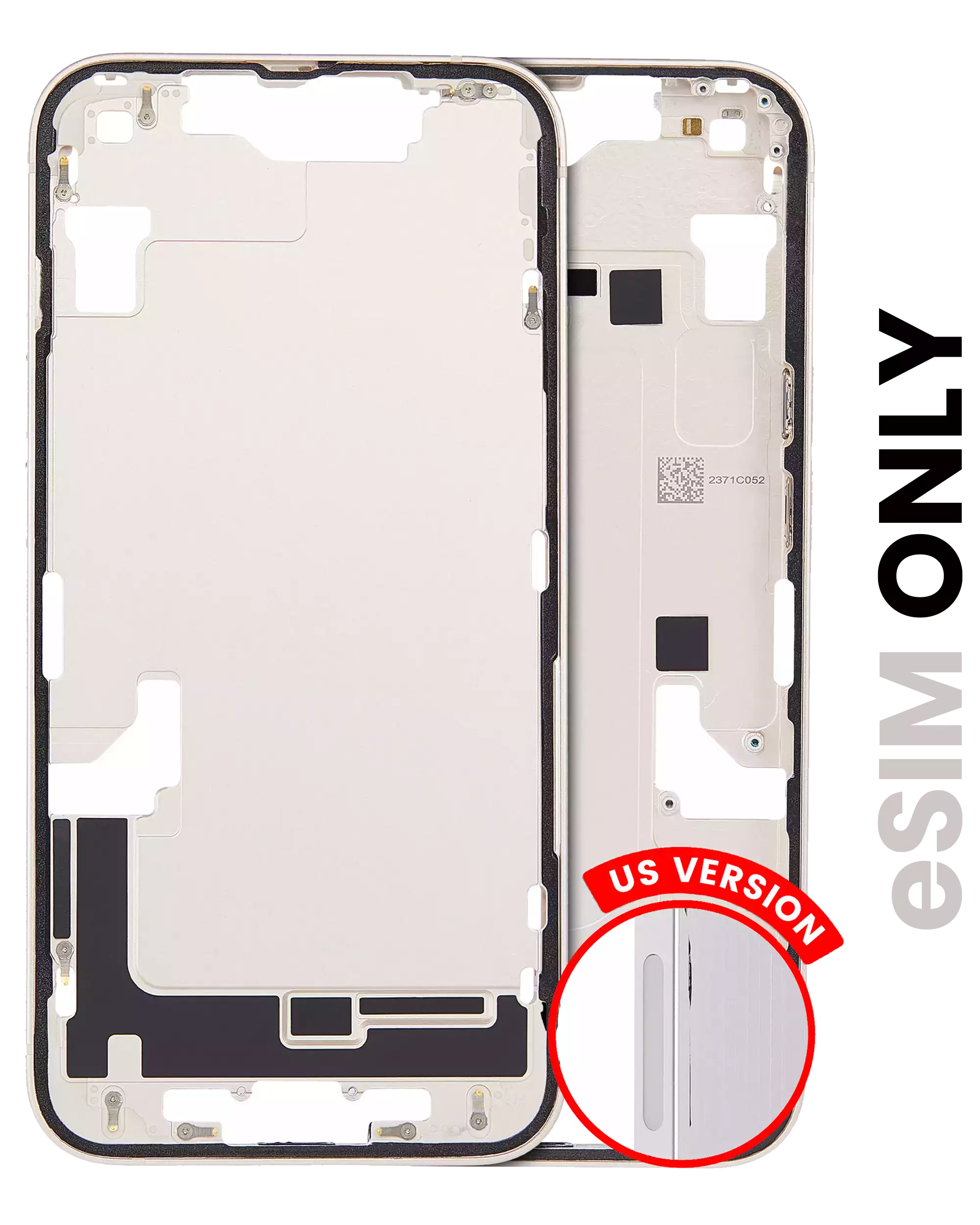 Midframe/Frame with Small Parts for iPhone 14 (US Version) (Used OEM Pull, Quality A) (Starlight)