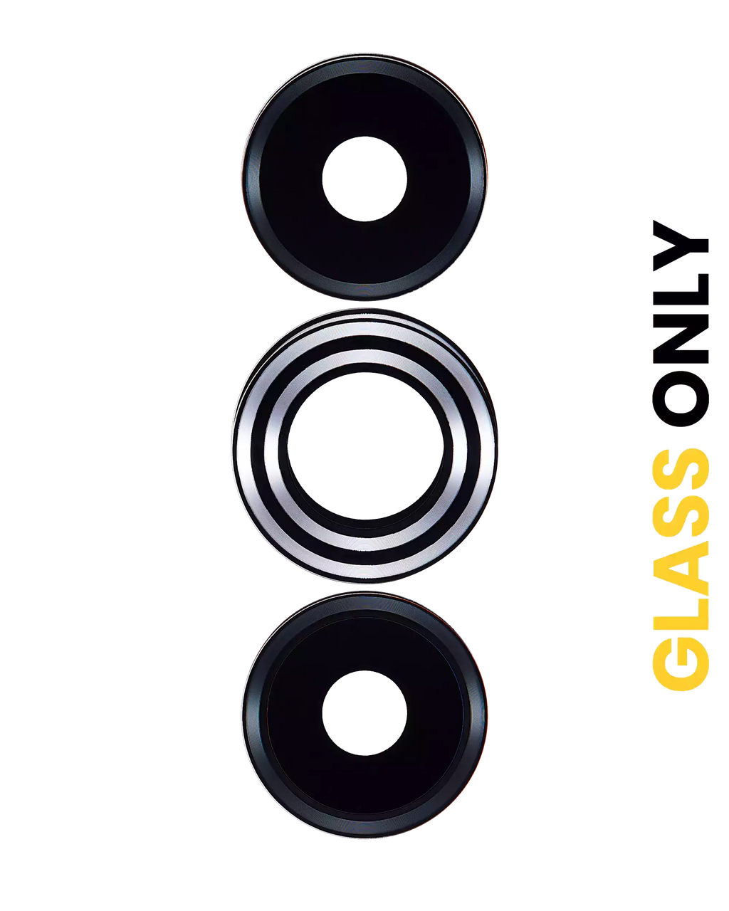 Kameralinse hinten (Glass Only) mit Adhesive für Motorola Moto Edge Plus / Edge 30 Pro (XT2201-1/4) / Edge X30 5G (XT2201 -2/6 /2022) (3 Piece Set) (Weiß)