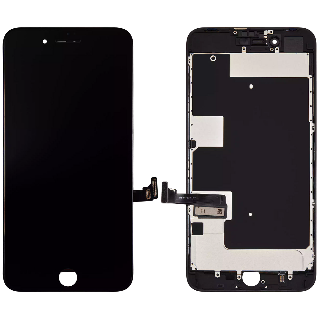 LCD-Display mit Stahlplatte für iPhone 8 Plus (Aftermarket) (Schwarz)