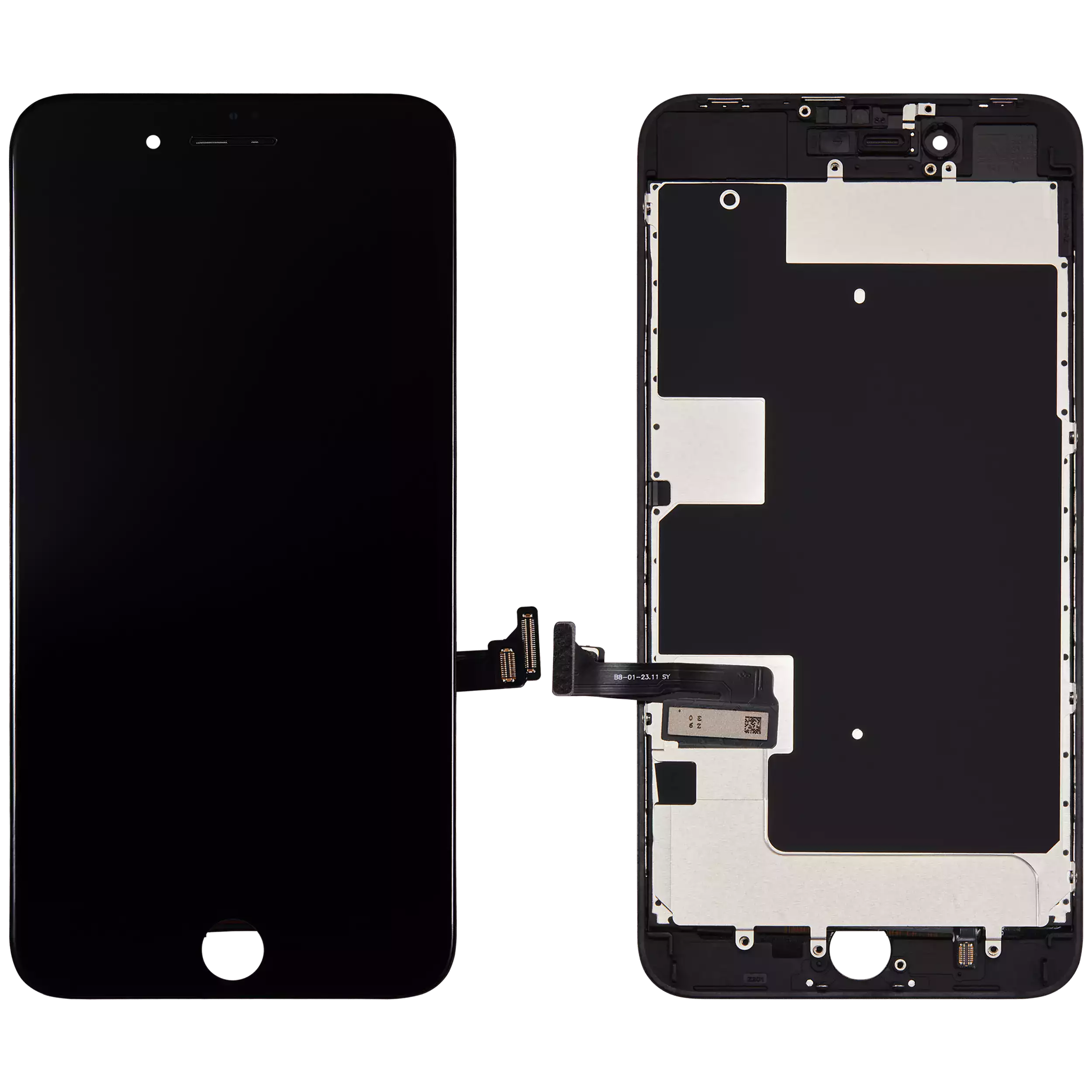 LCD-Display mit Stahlplatte für iPhone 8 Plus (Aftermarket) (Schwarz)