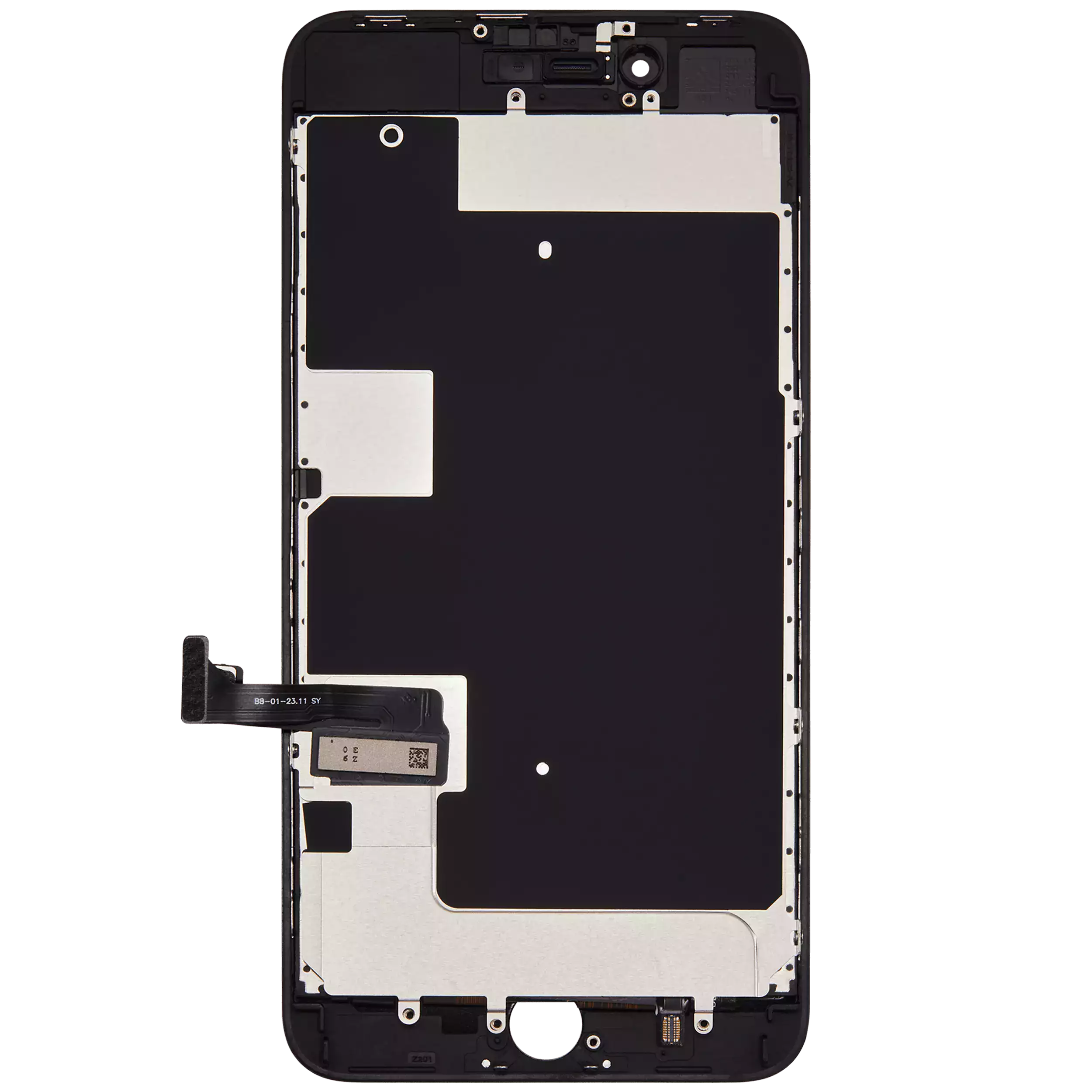 LCD-Display mit Stahlplatte für iPhone 8 Plus (Aftermarket) (Schwarz)