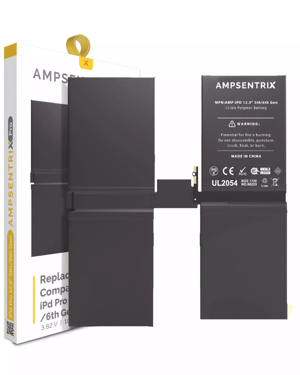 Replacement Battery for iPad Pro 12.9" 5th Generation (2021) / 6th Generation (2022) (AmpSentrix Pro)