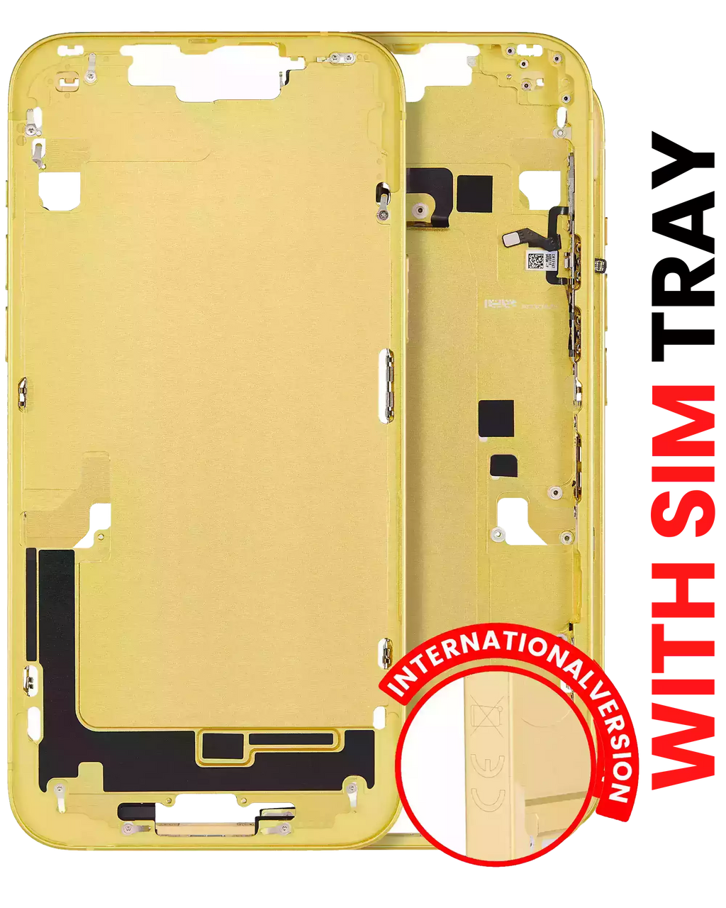 iPhone 14 Plus Midframe/Rahmen+ Kleinteile Gelb Aftermarket Plus