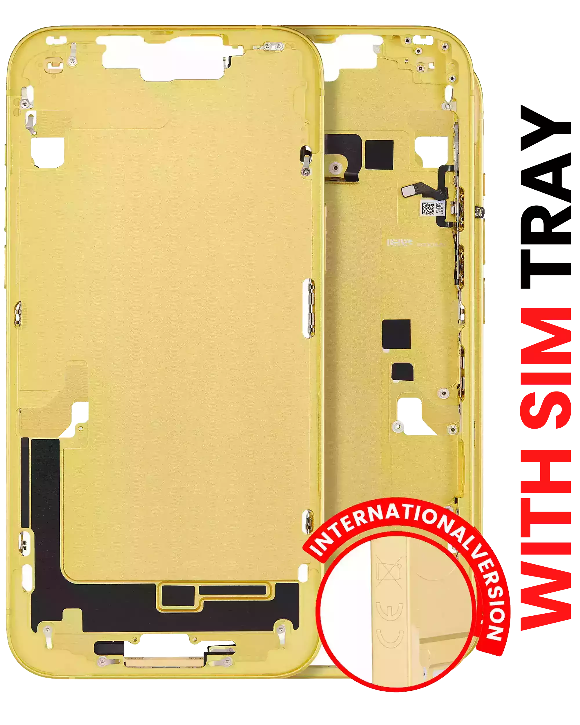 iPhone 14 Plus Midframe/Rahmen+ Kleinteile Gelb Aftermarket Plus