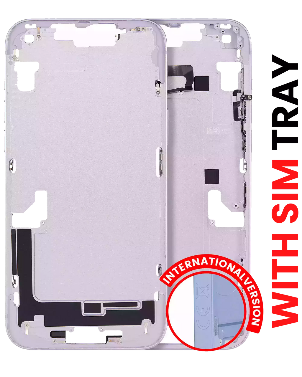 Midframe/Frame with Small Parts for iPhone 14 Plus (EU/Global Version) (Aftermarket Plus) (Purple)