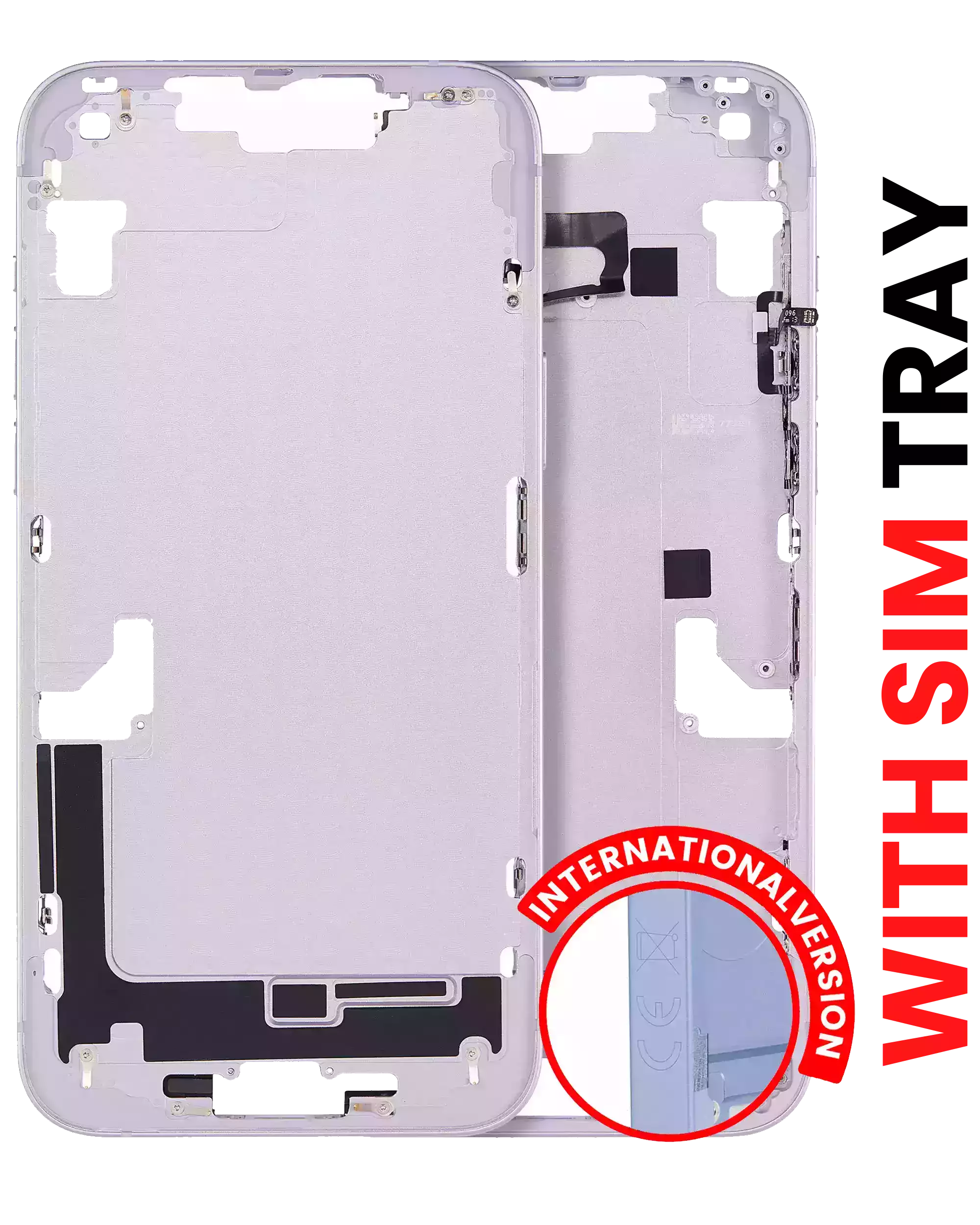 Midframe/Frame with Small Parts for iPhone 14 Plus (EU/Global Version) (Aftermarket Plus) (Purple)