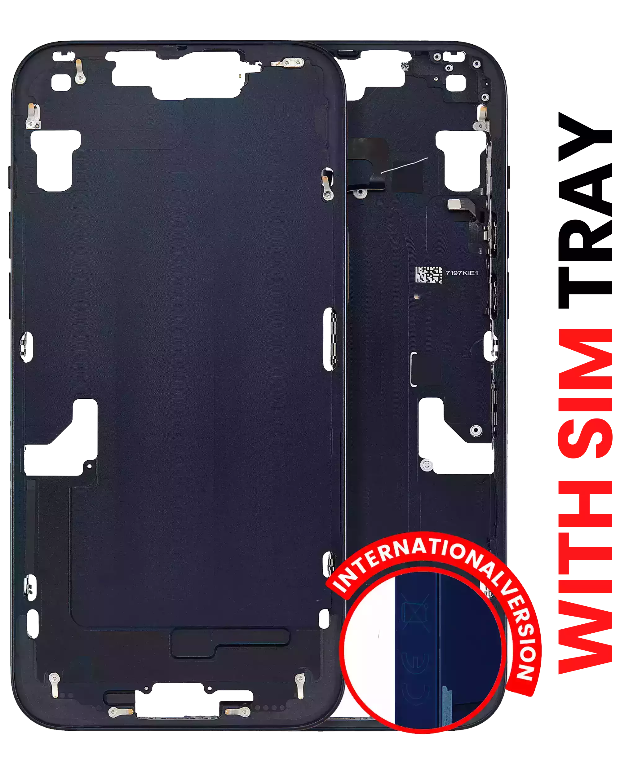 Midframe/Rahmen + Kleinteile für iPhone 14 Plus (Midnight,Aftermarket Plus)