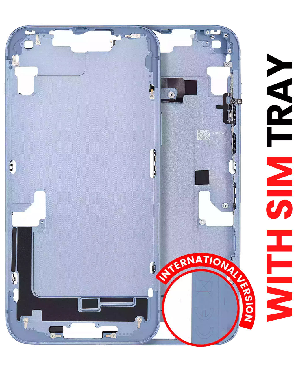 Midframe/Frame with Small Parts for iPhone 14 Plus (EU/Global Version) (Aftermarket Plus) (Blue)