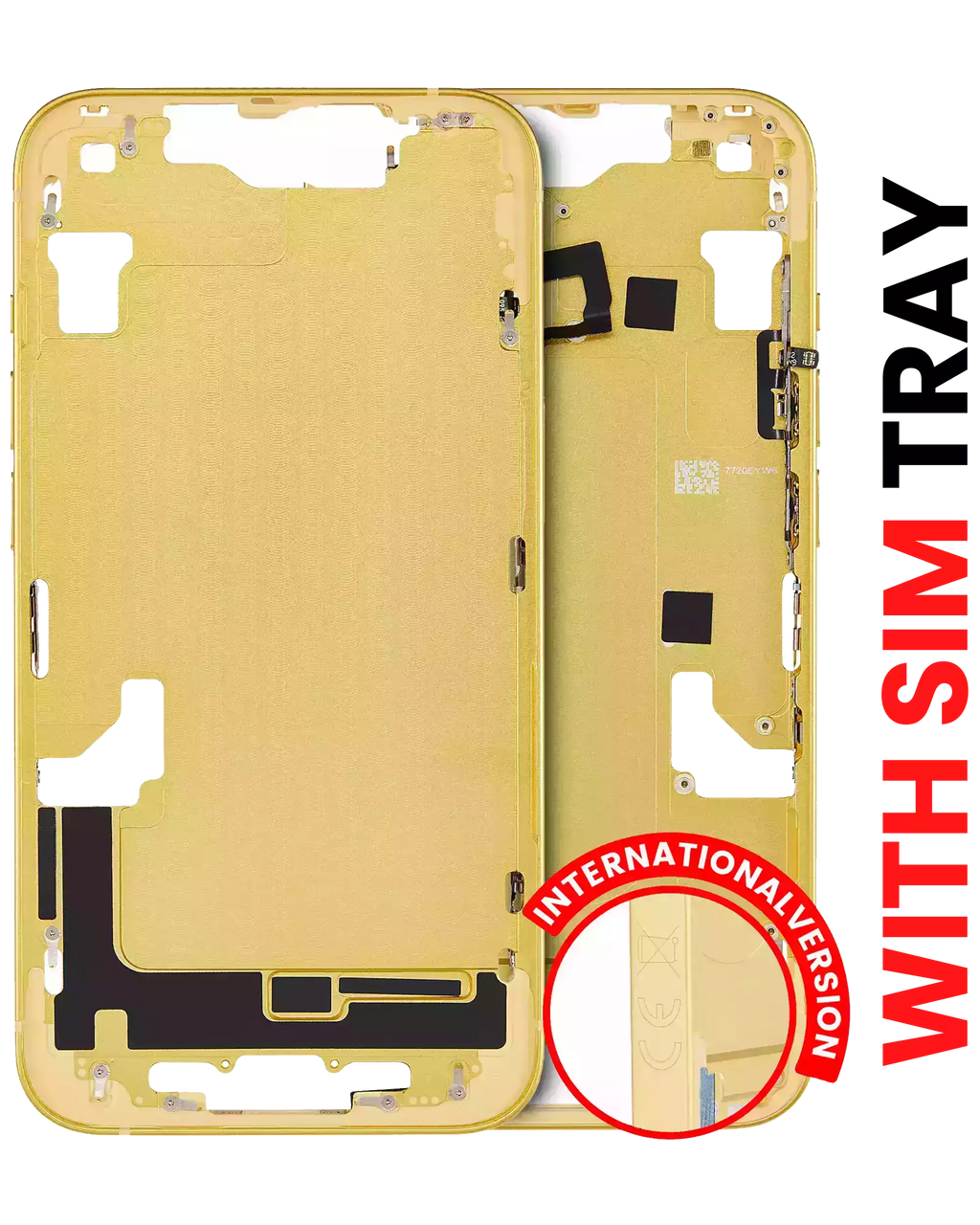 Midframe/Frame with Small Parts for iPhone 14 (EU / Global Version) (Aftermarket Plus) (Yellow)