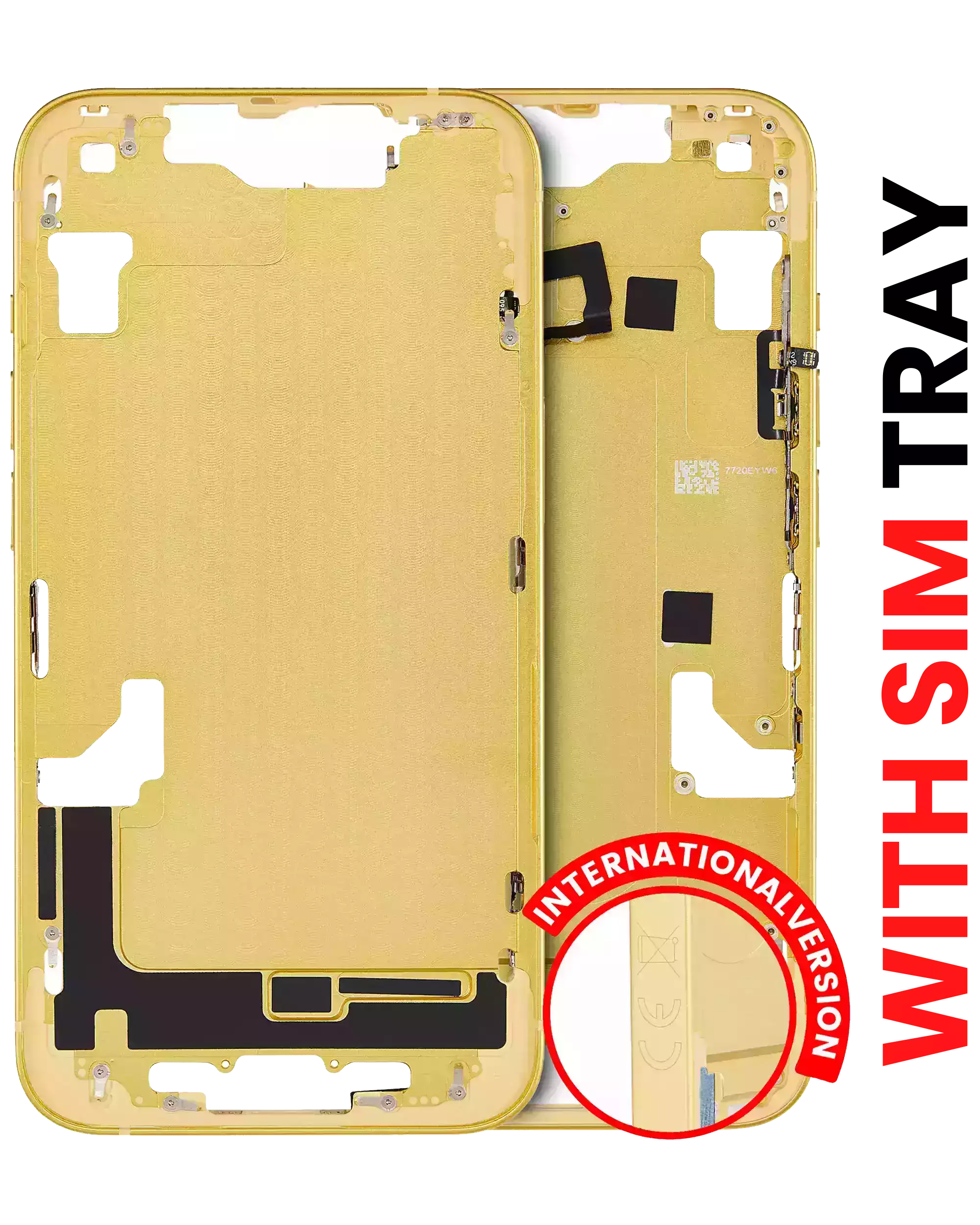 Midframe/Frame with Small Parts for iPhone 14 (EU / Global Version) (Aftermarket Plus) (Yellow)