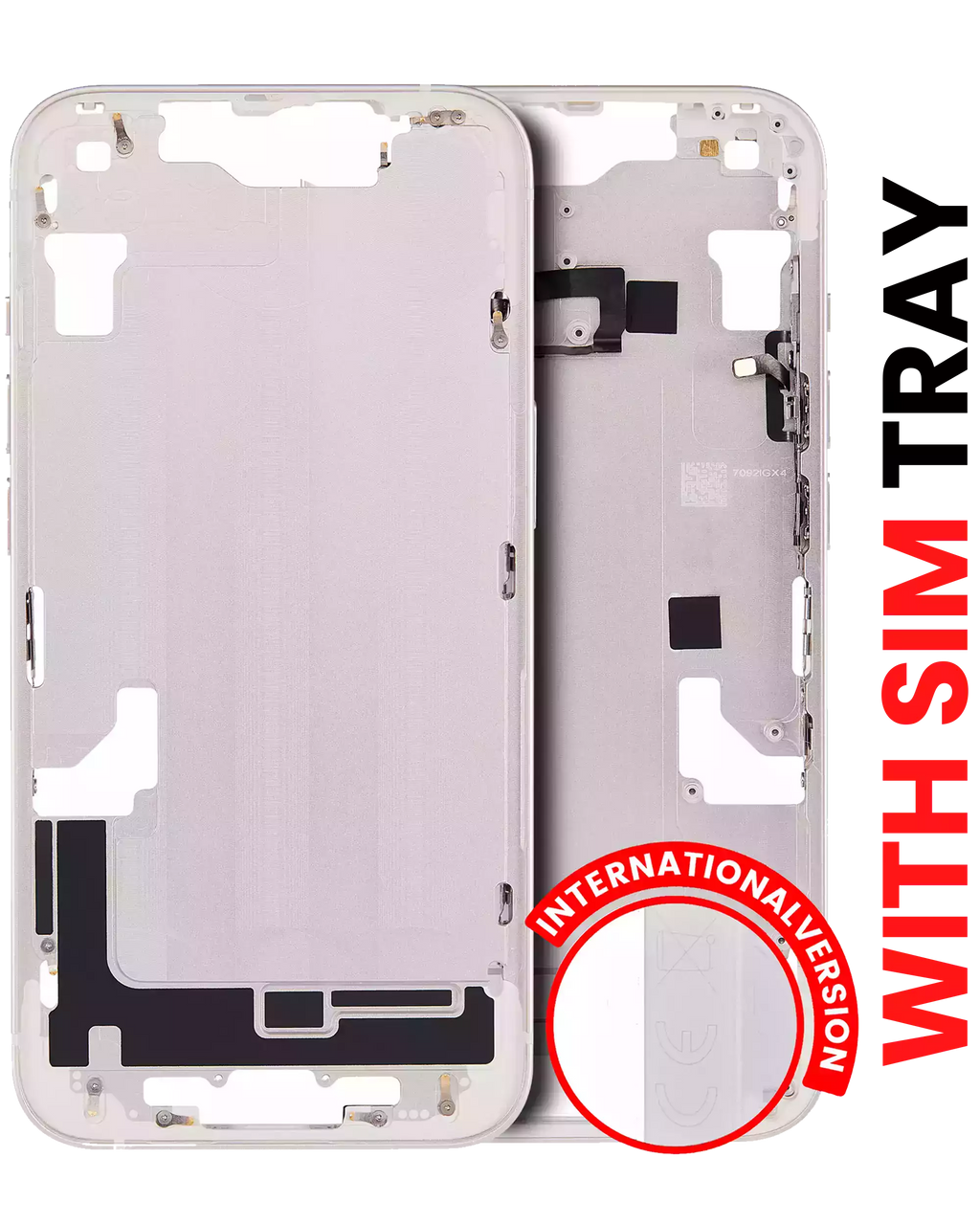 Midframe/Frame with Small Parts for iPhone 14 (EU / Global Version) (Aftermarket Plus) (Starlight)