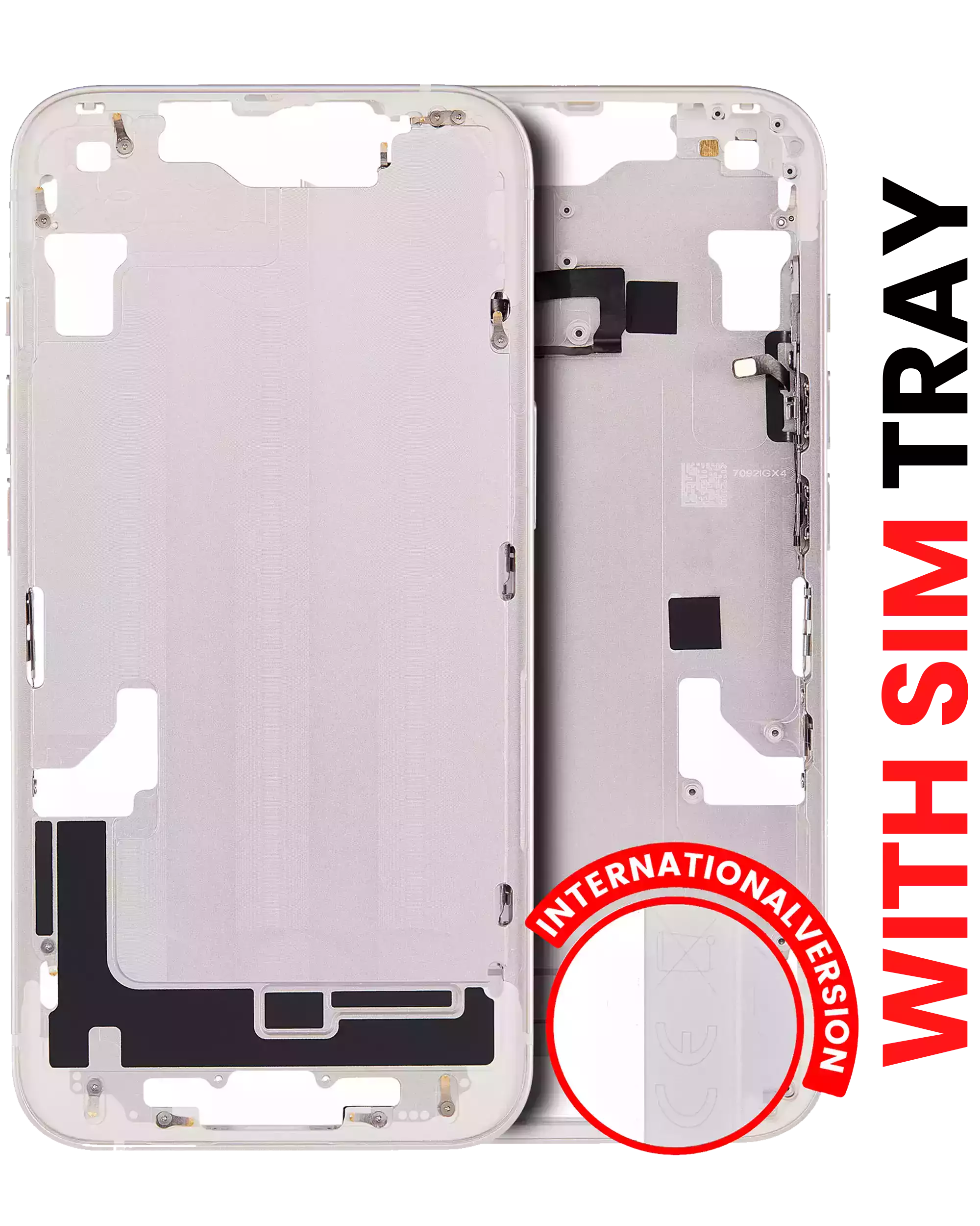 Midframe/Frame with Small Parts for iPhone 14 (EU / Global Version) (Aftermarket Plus) (Starlight)