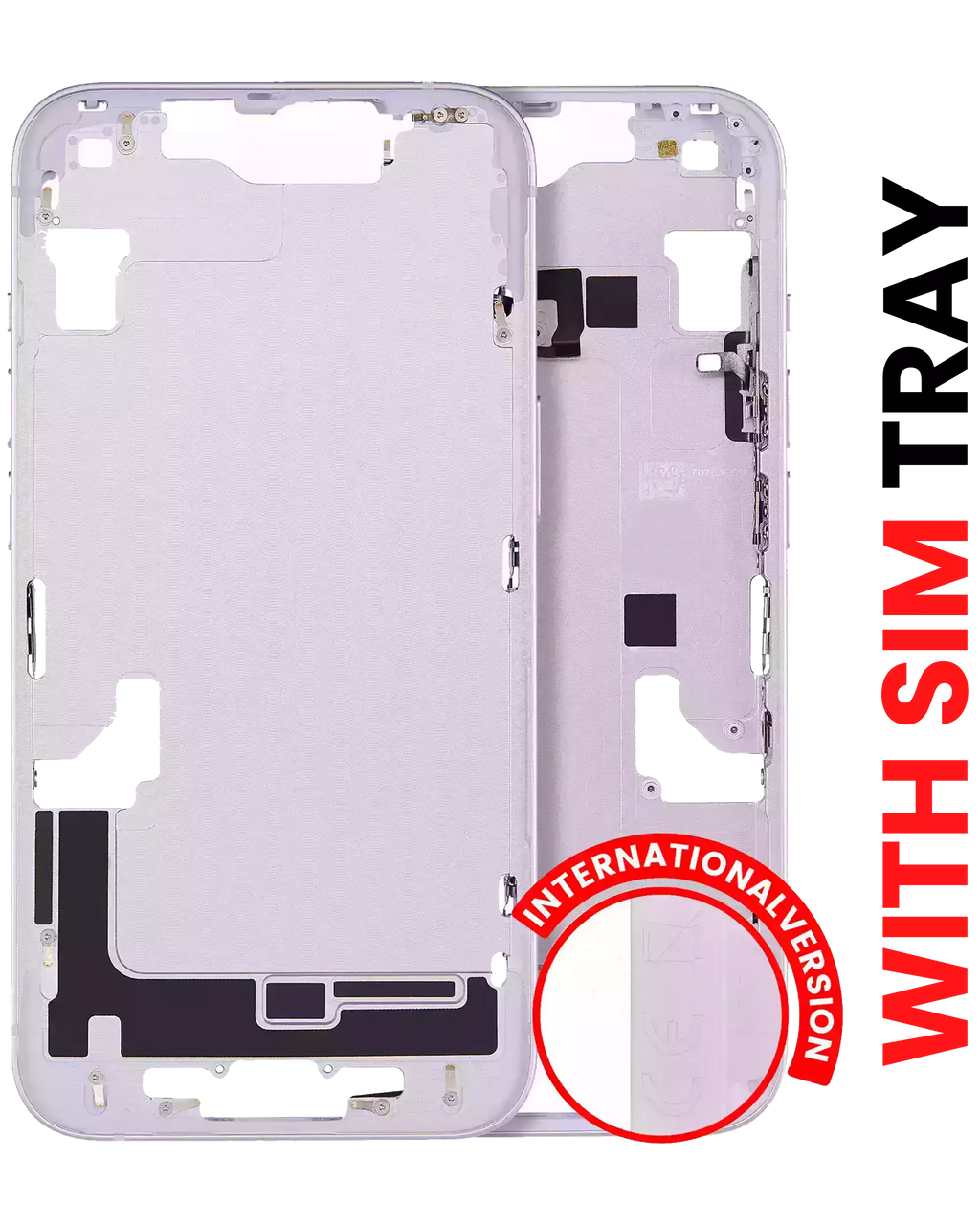 Midframe/Frame with Small Parts for iPhone 14 (EU / Global Version) (Aftermarket Plus) (Purple)
