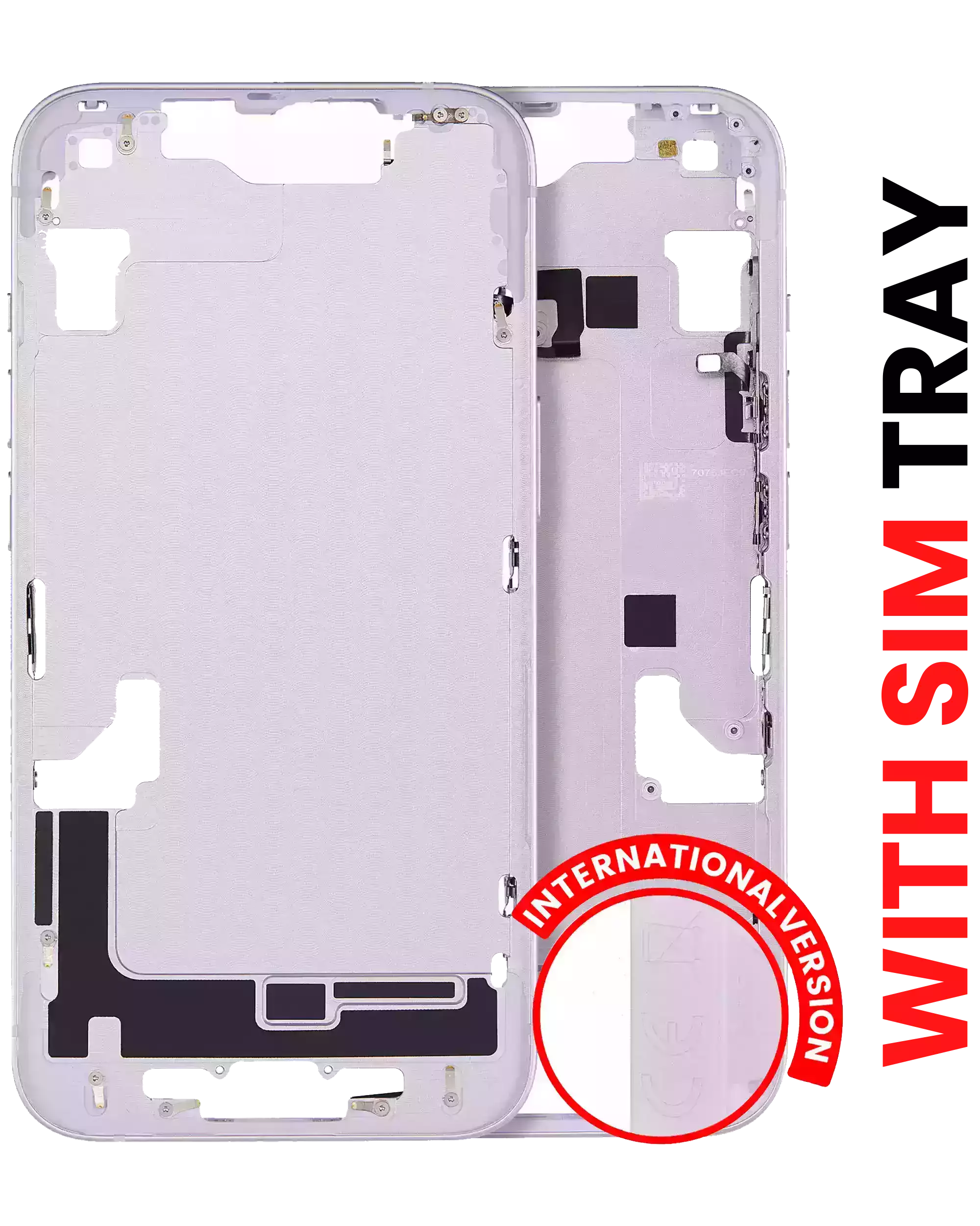 Midframe/Frame with Small Parts for iPhone 14 (EU / Global Version) (Aftermarket Plus) (Purple)