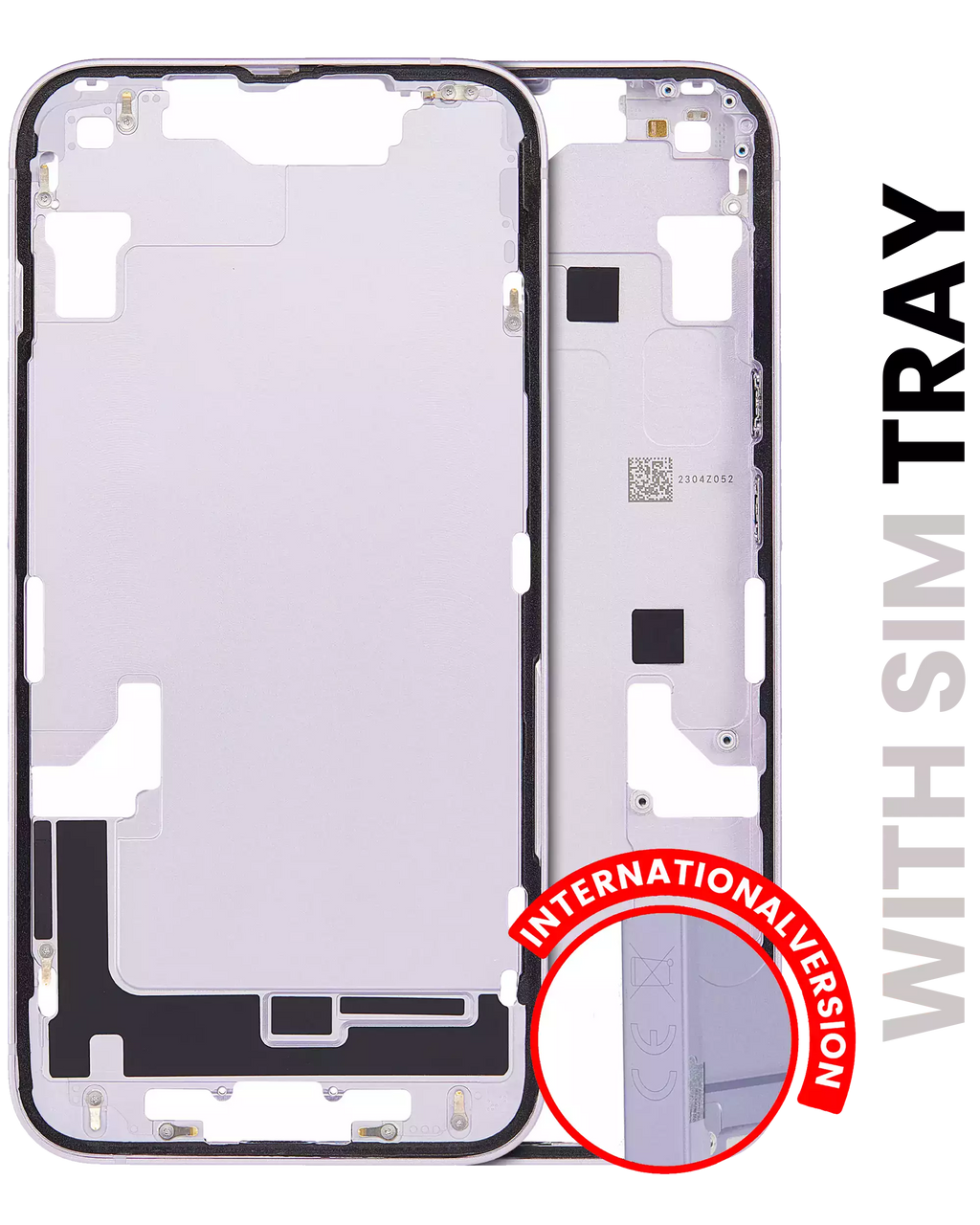 Midframe/Frame with Small Parts for iPhone 14 (EU/Global Version) (Used OEM Pull, Grade A) (Purple)