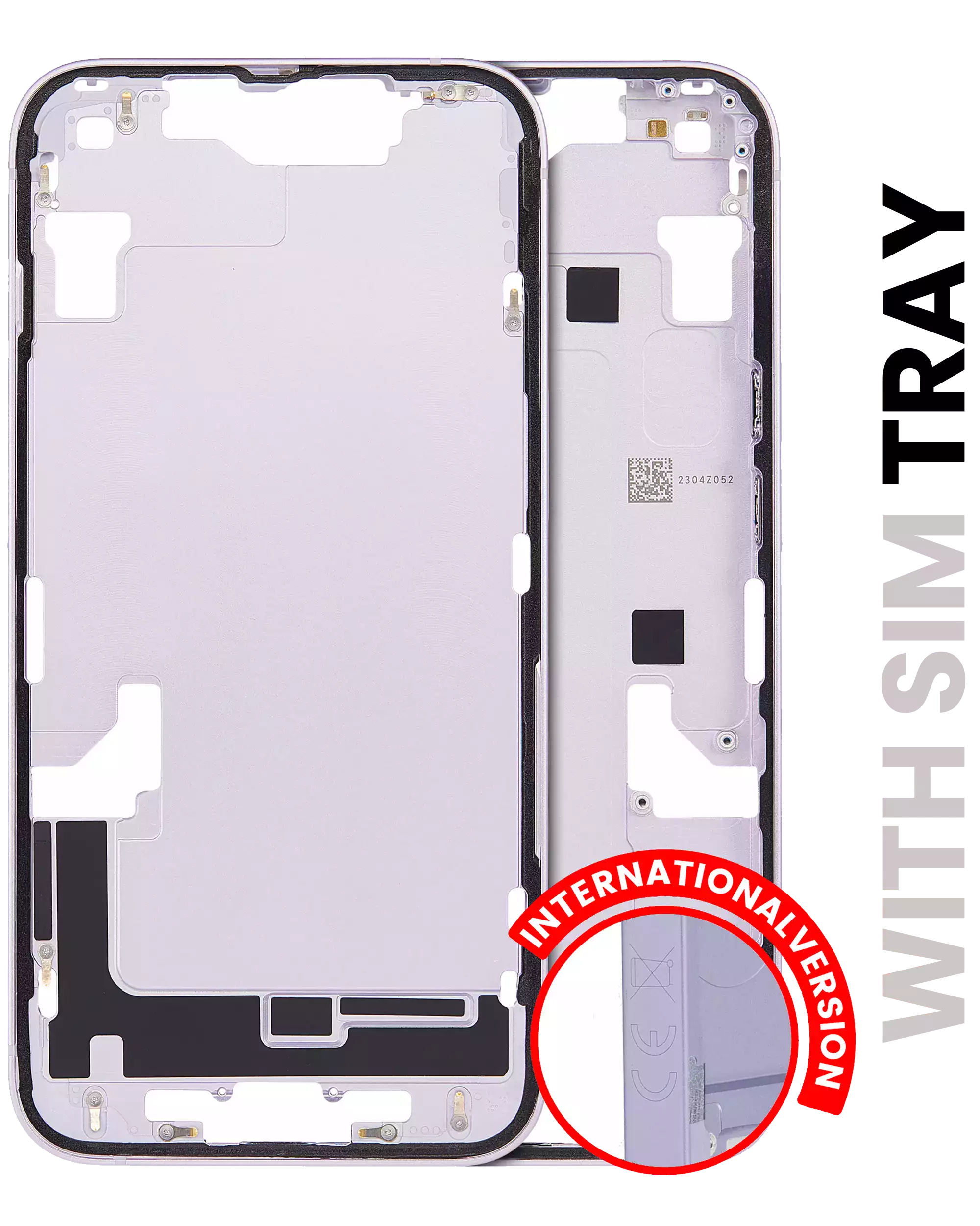 Midframe/Frame with Small Parts for iPhone 14 (EU/Global Version) (Used OEM Pull, Grade A) (Purple)