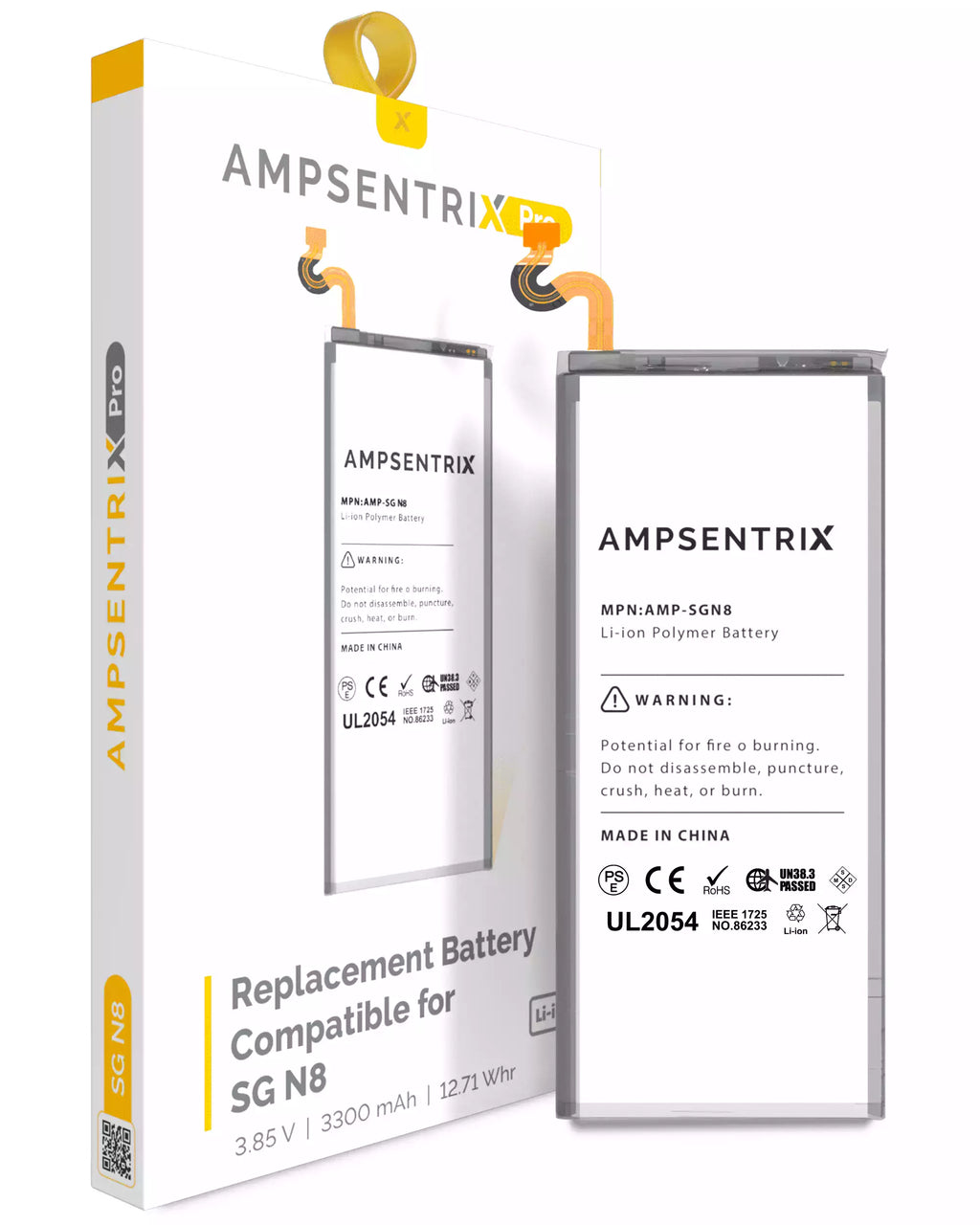 AmpSentrix Pro Replacement Battery for Samsung Galaxy Note 8