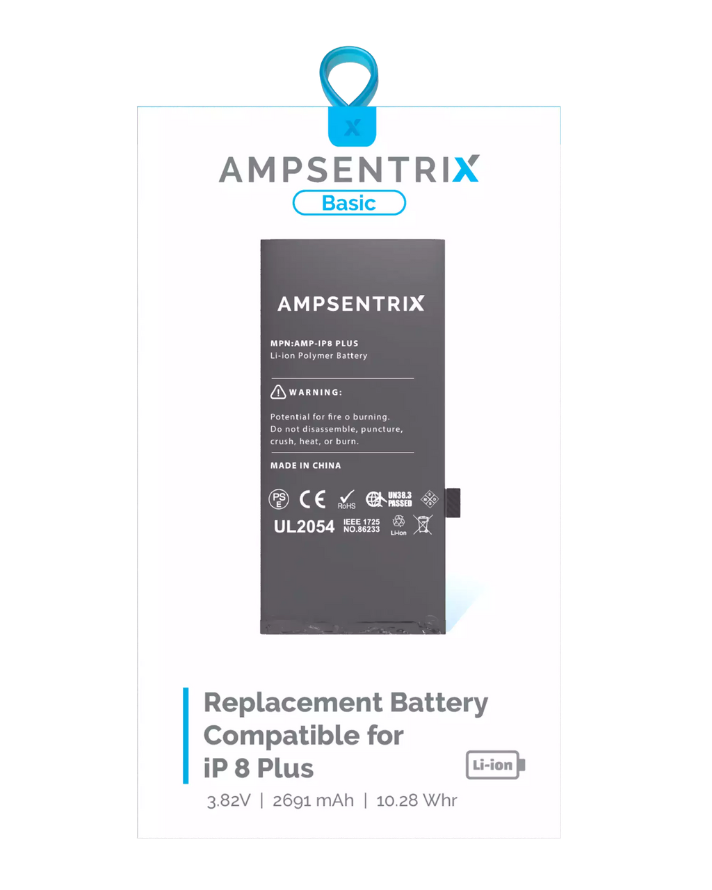 Replacement battery for iPhone 8 Plus (AmpSentrix Basic)