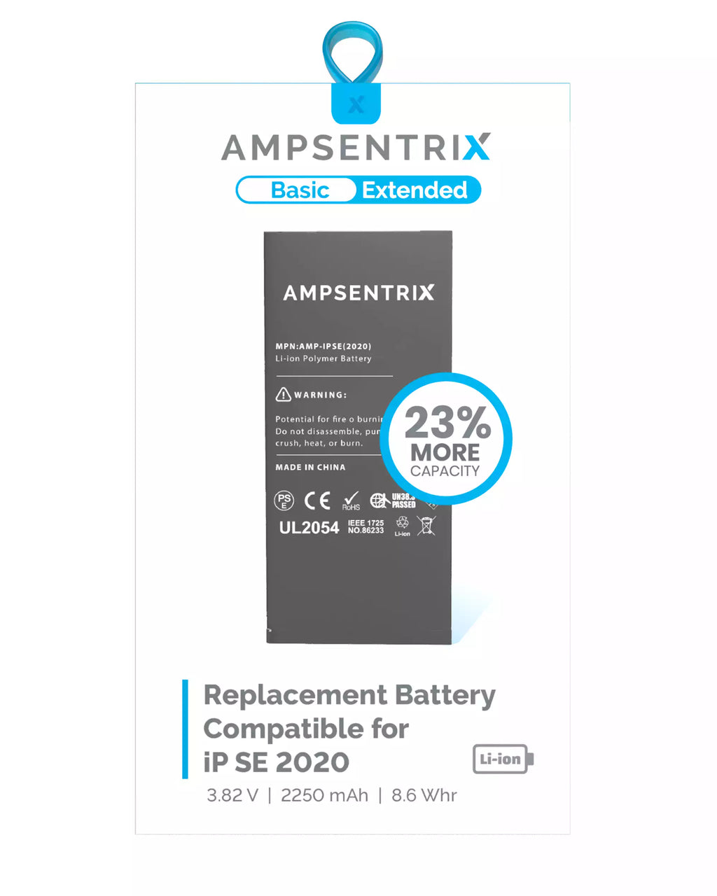 Replacement Battery for iPhone SE (2020) (AmpSentrix Basic Extended)