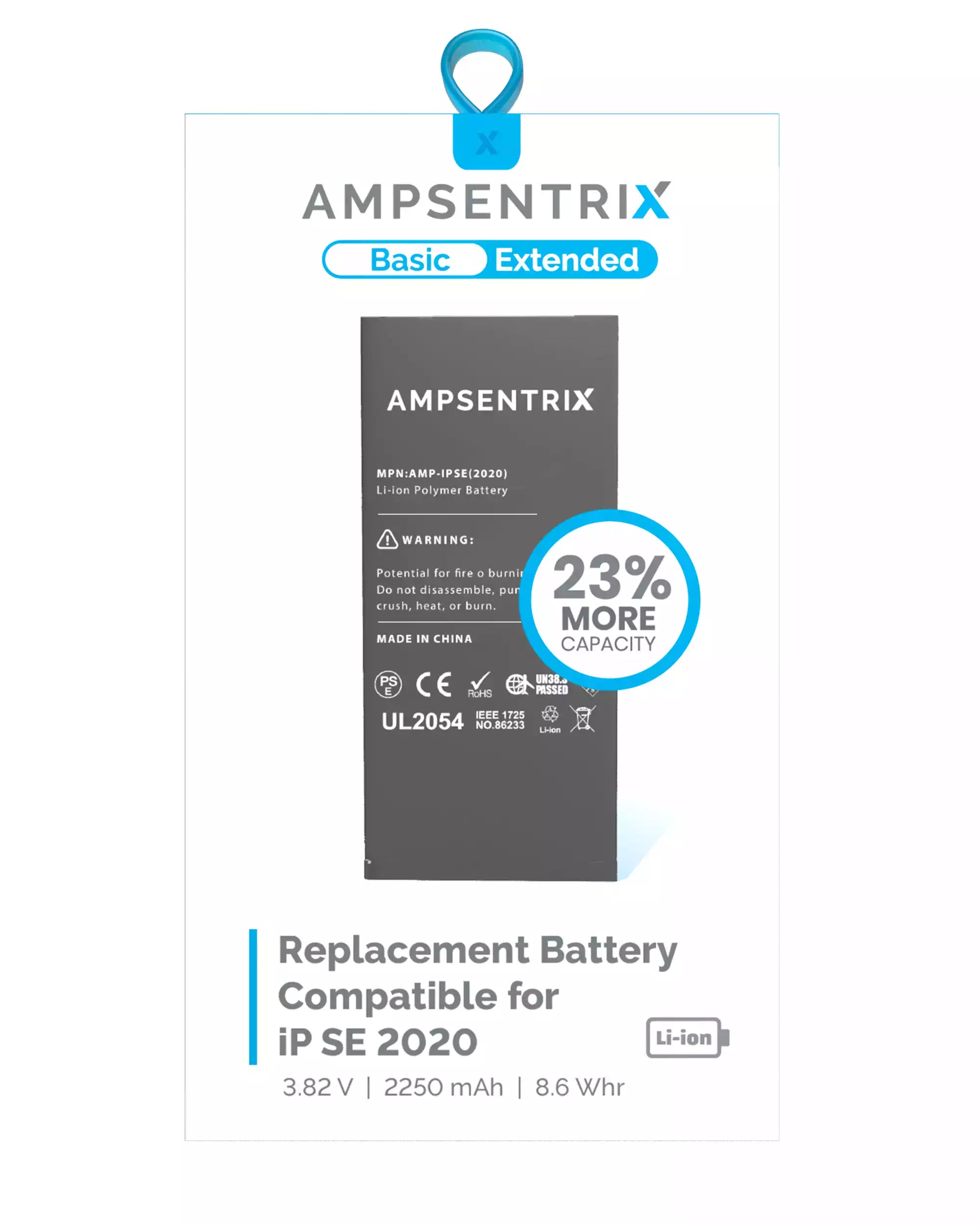 Replacement Battery for iPhone SE (2020) (AmpSentrix Basic Extended)