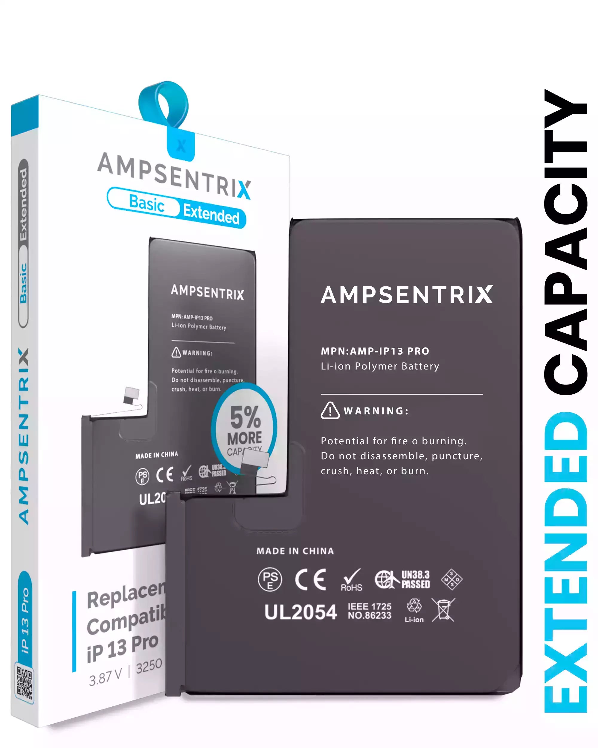 Ersatzakku für iPhone 13 Pro (AmpSentrix Basic Extended)